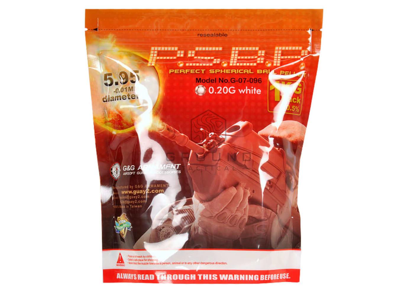 Bolas G&G 0,20 g · 5.000 unidades · Perfect · blanco