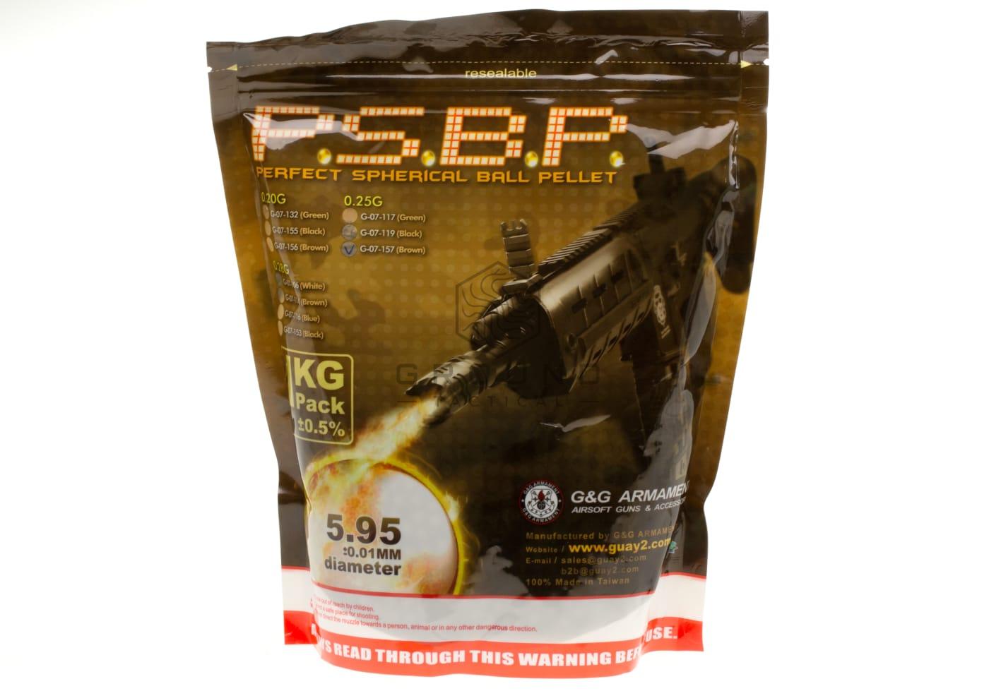 Bolas G&G 0,25 g · 4.000 unidades · Perfect · marrón