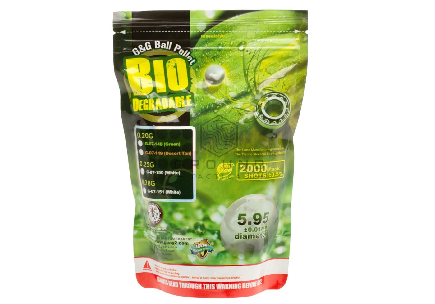 Bolas bio G&G 0,28 g · 2.000 unidades · Precision