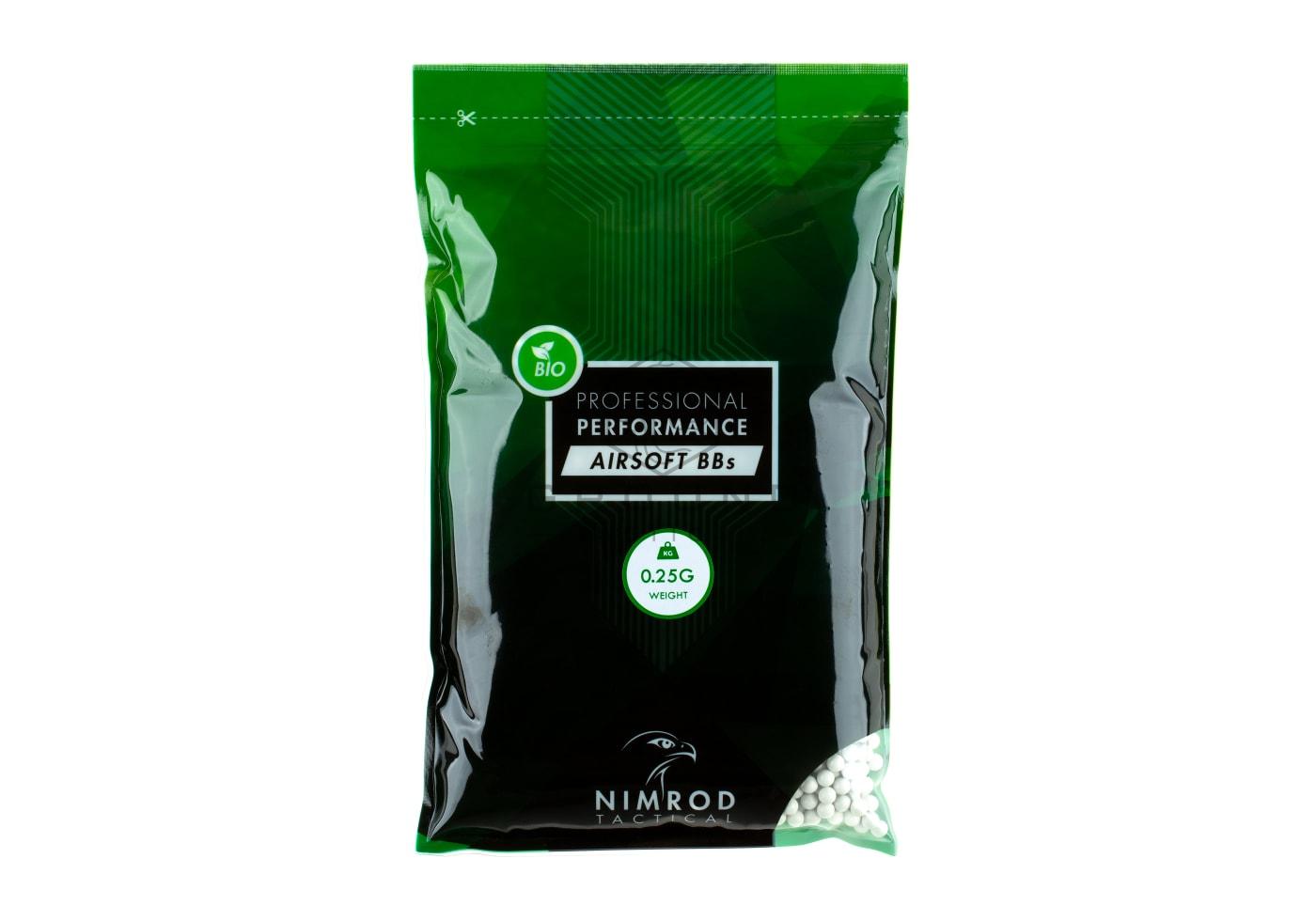 Bolas bio Nimrod 0,25 g · 4.000 unidades · Professional Performance