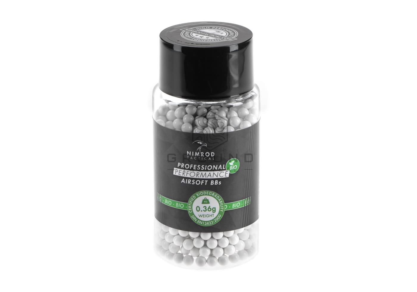 Bolas bio Nimrod 0,36 g · 1.000 unidades · Professional Performance
