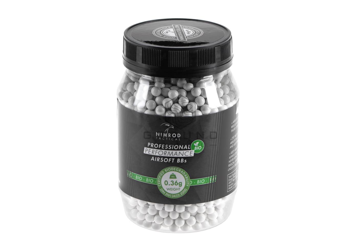 Bolas bio Nimrod 0,36 g · 2.000 unidades · Professional Performance