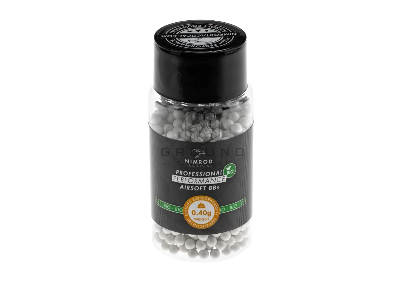 Bolas bio Nimrod 0,40 g · 1.000 unidades · Professional Performance