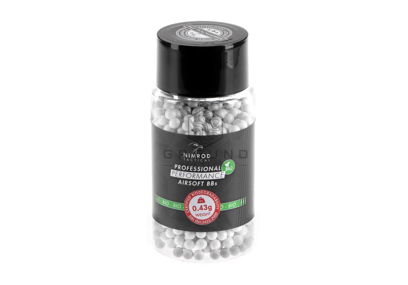 Bolas bio Nimrod 0,43 g · 1.000 unidades · Professional Performance