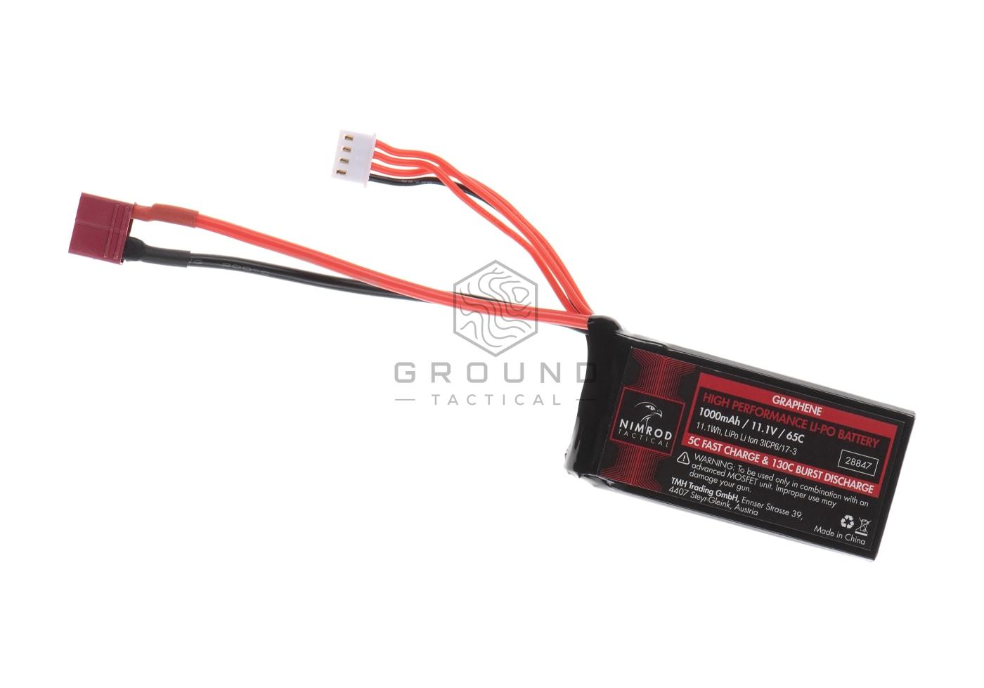 Batería Nimrod LiPo 11,1 V 1000 mAh 65C grafeno formato PEQ T-Plug