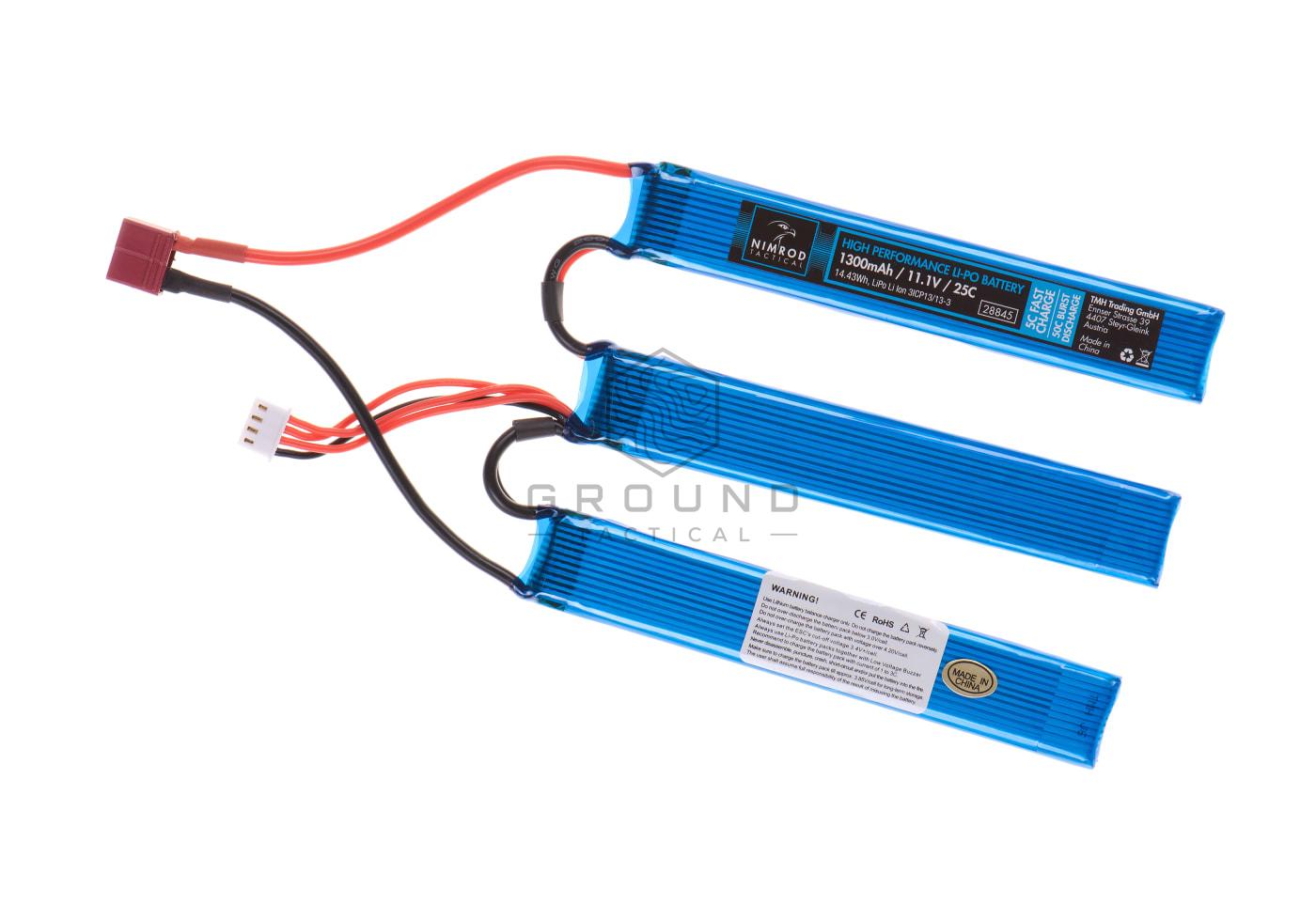 Batería Nimrod LiPo 11,1 V 1300 mAh 25C dividida T-Plug