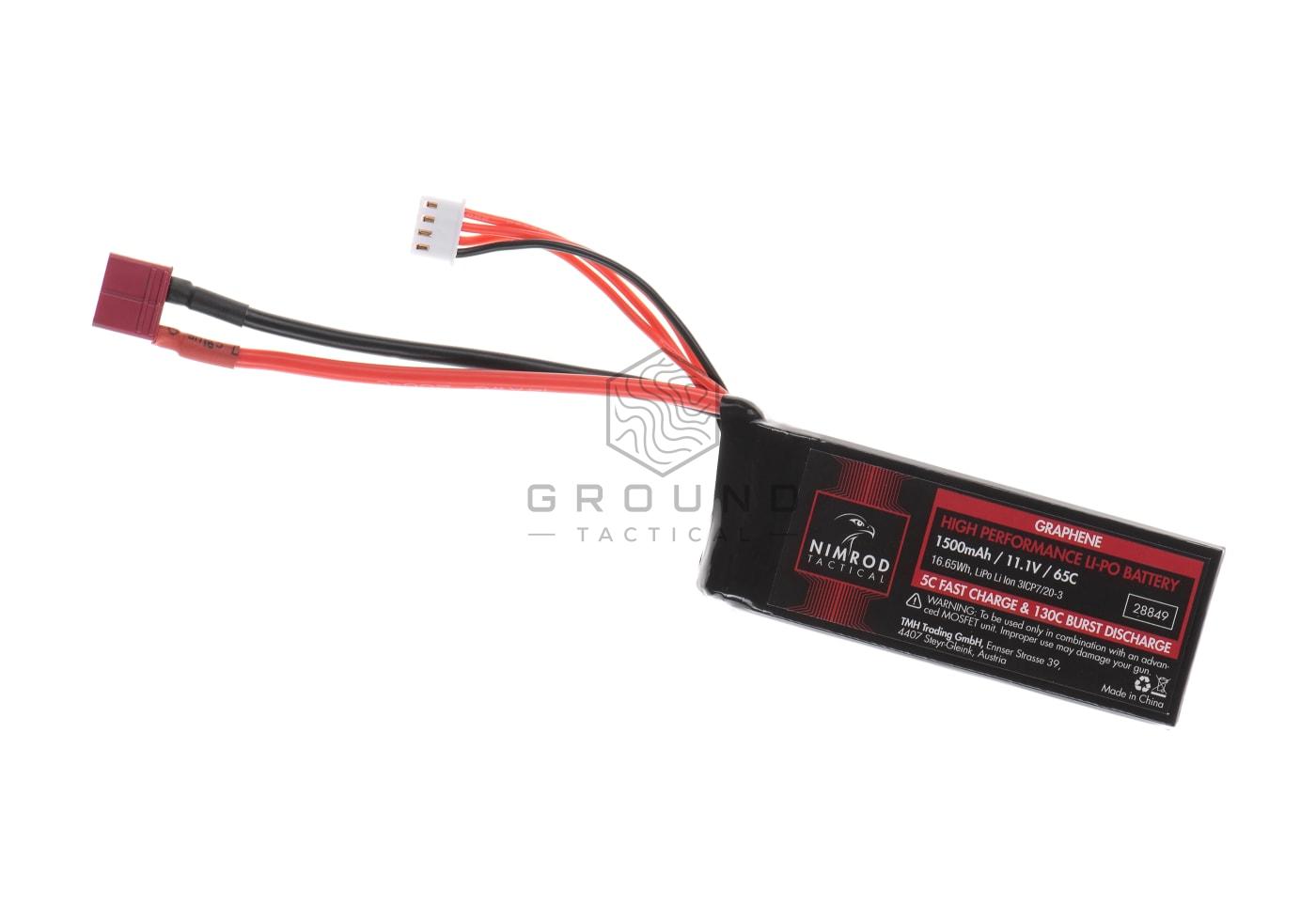Batería Nimrod LiPo 11,1 V 1500 mAh 65C grafeno formato mini T-Plug