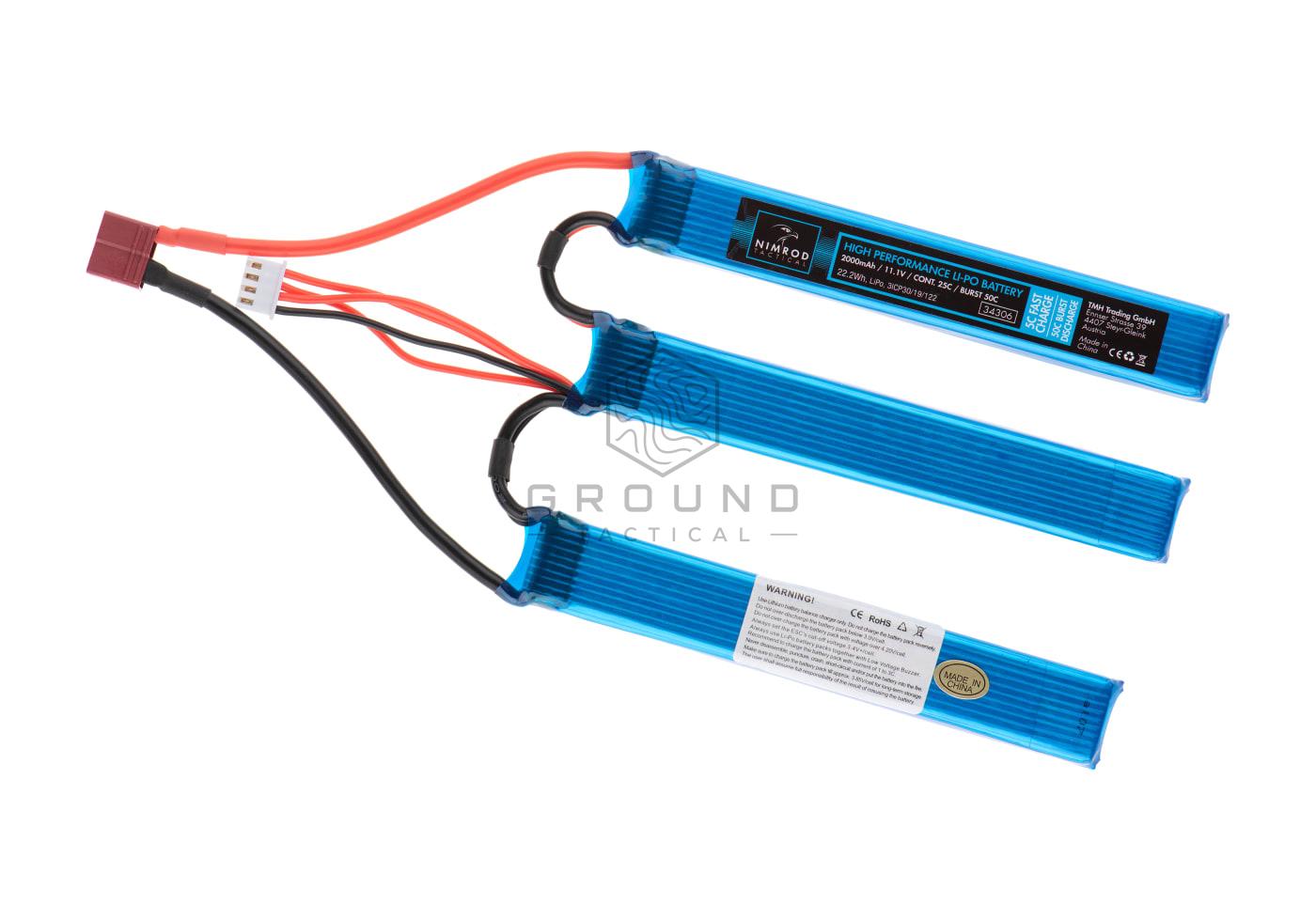 Batería Nimrod LiPo 11,1 V 2000 mAh 25C dividida T-Plug