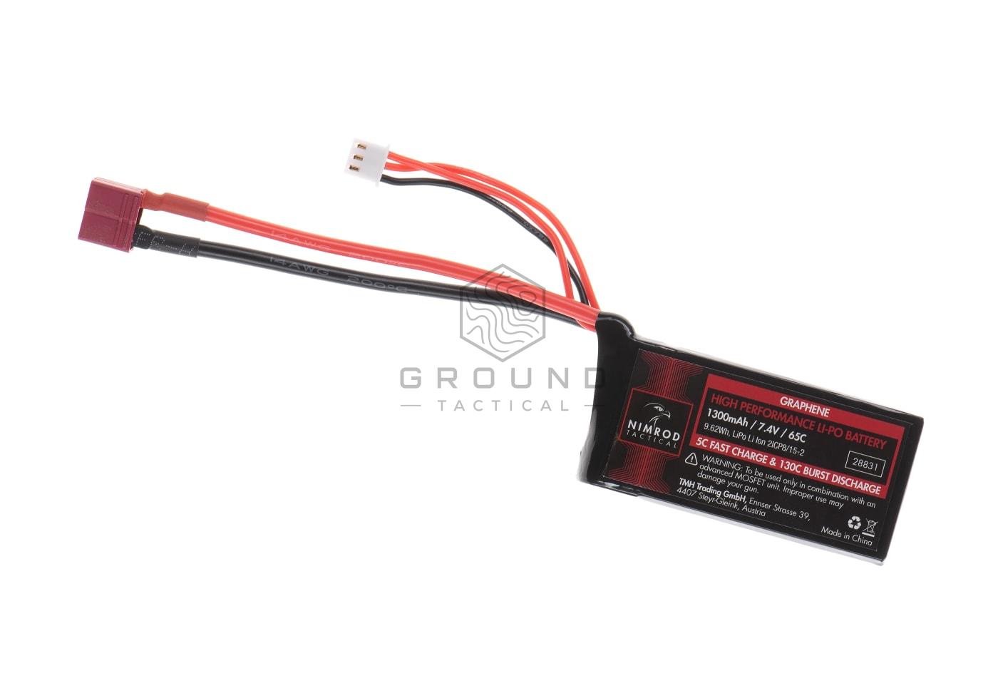 Batería Nimrod LiPo 7,4 V 1300 mAh 65C grafeno formato mini / PEQ T-Plug