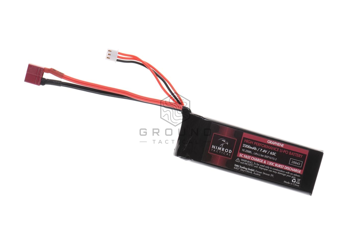 Batería Nimrod LiPo 7,4 V 2200 mAh 65C grafeno formato grande T-Plug